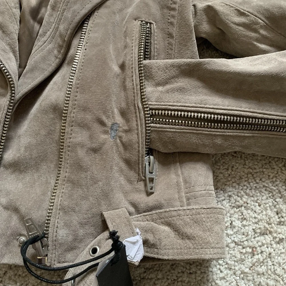 Blanknyc women's Suede Leather Jacket lined Casual Moto New with defect SZ-M